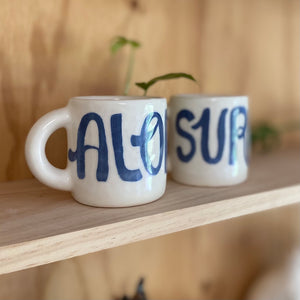 BLUE ALOHA DINER MUG / az 100