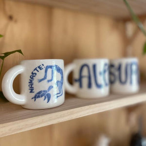 BLUE ALOHA DINER MUG / az 100